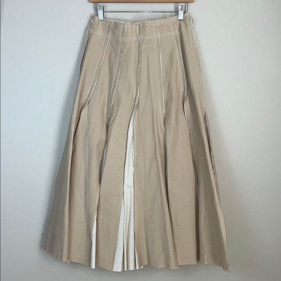 Zara Pleated Maxi Skirt Western Boho Lagenlook Size Small - Picture 10 of 14
